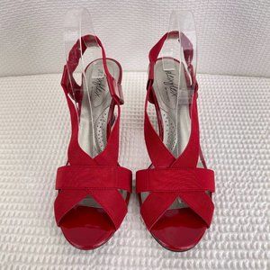 DEXFLEX red wedge sandal SZ 10